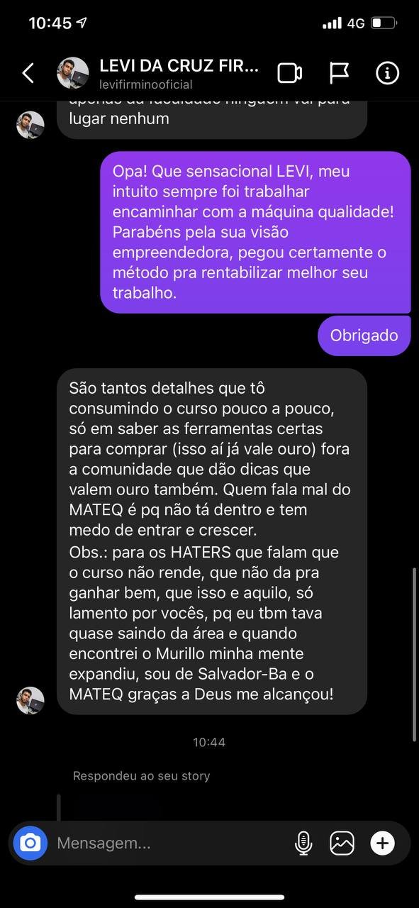 Depoimento de aluno do Método MATEQ 7